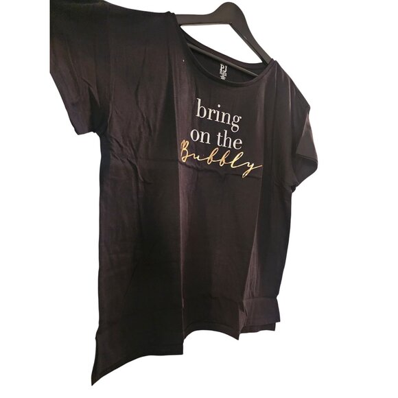 Bring On The Bubbly Graphic Black Relaxed Fit T-Shirt - Picture 2 of 6